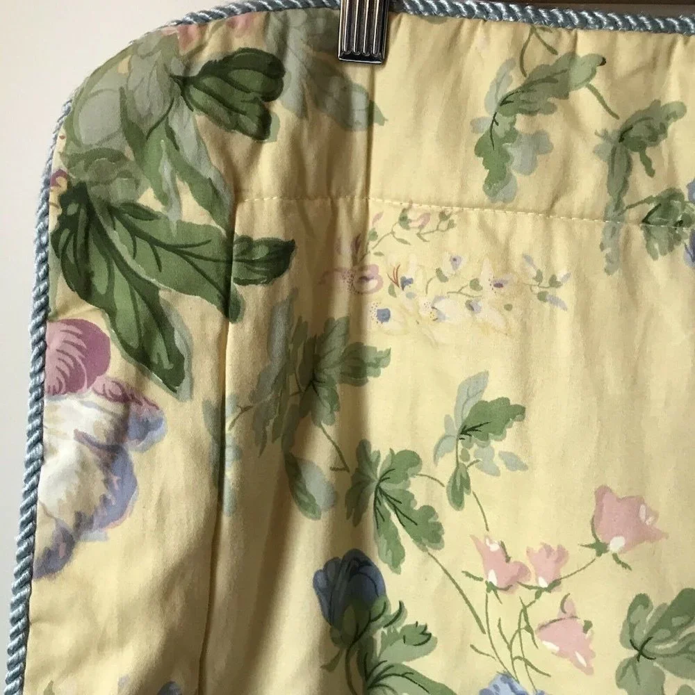 Waverly blossom hill peonies garden sham decorative blue piping rectangle yellow